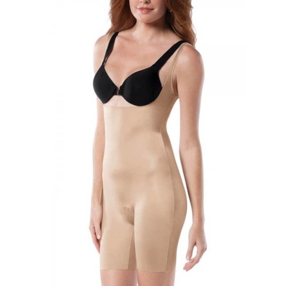 SPANX Other - Spanx PLUS 3X Shaper "Slimplicity" Open Bust Mid Thigh Shapewear Tan NEW $88